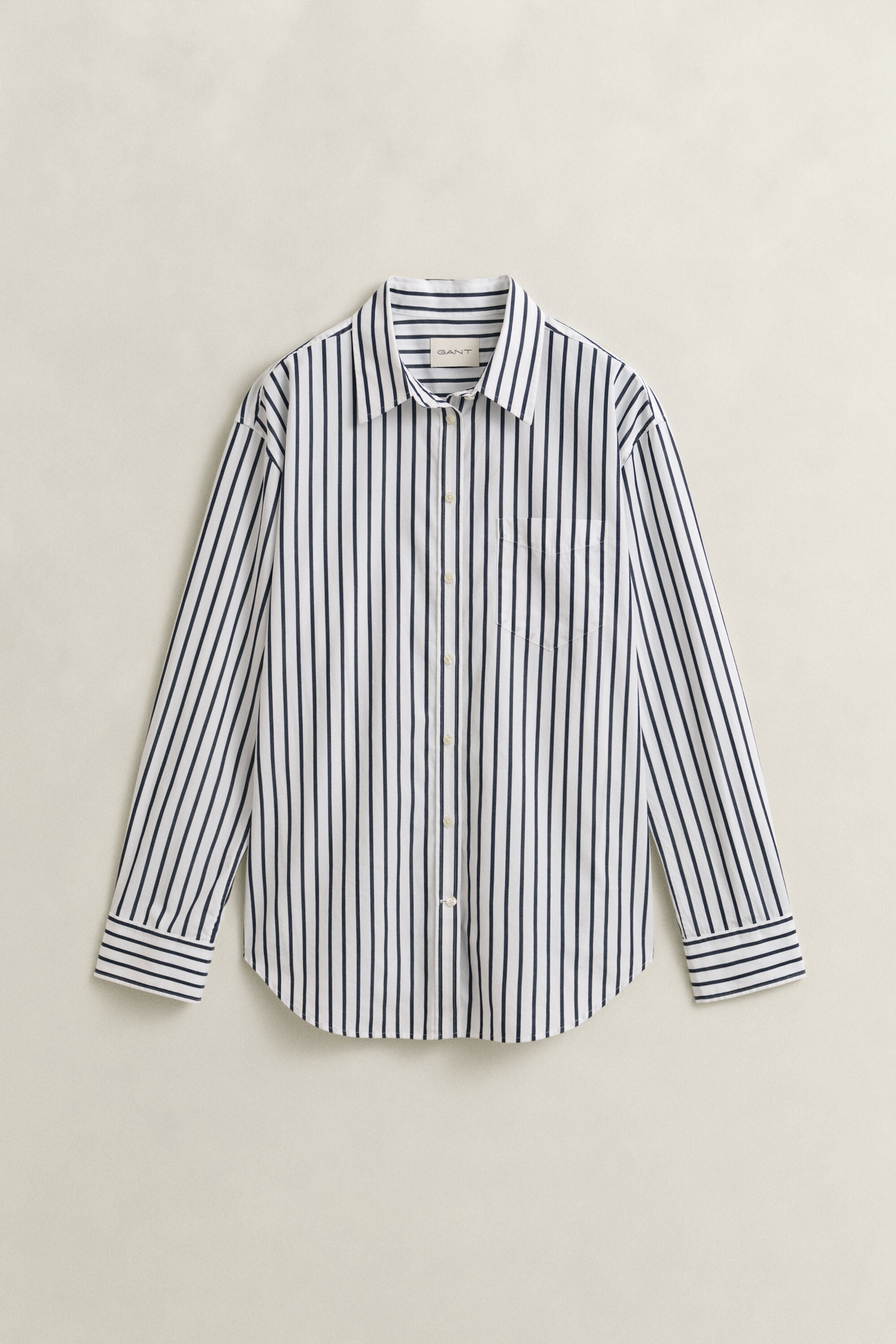 Chemise classique coupe décontractée en popeline à rayures
