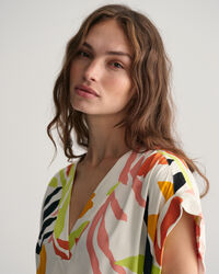 Palm Print Kurzarmkleid