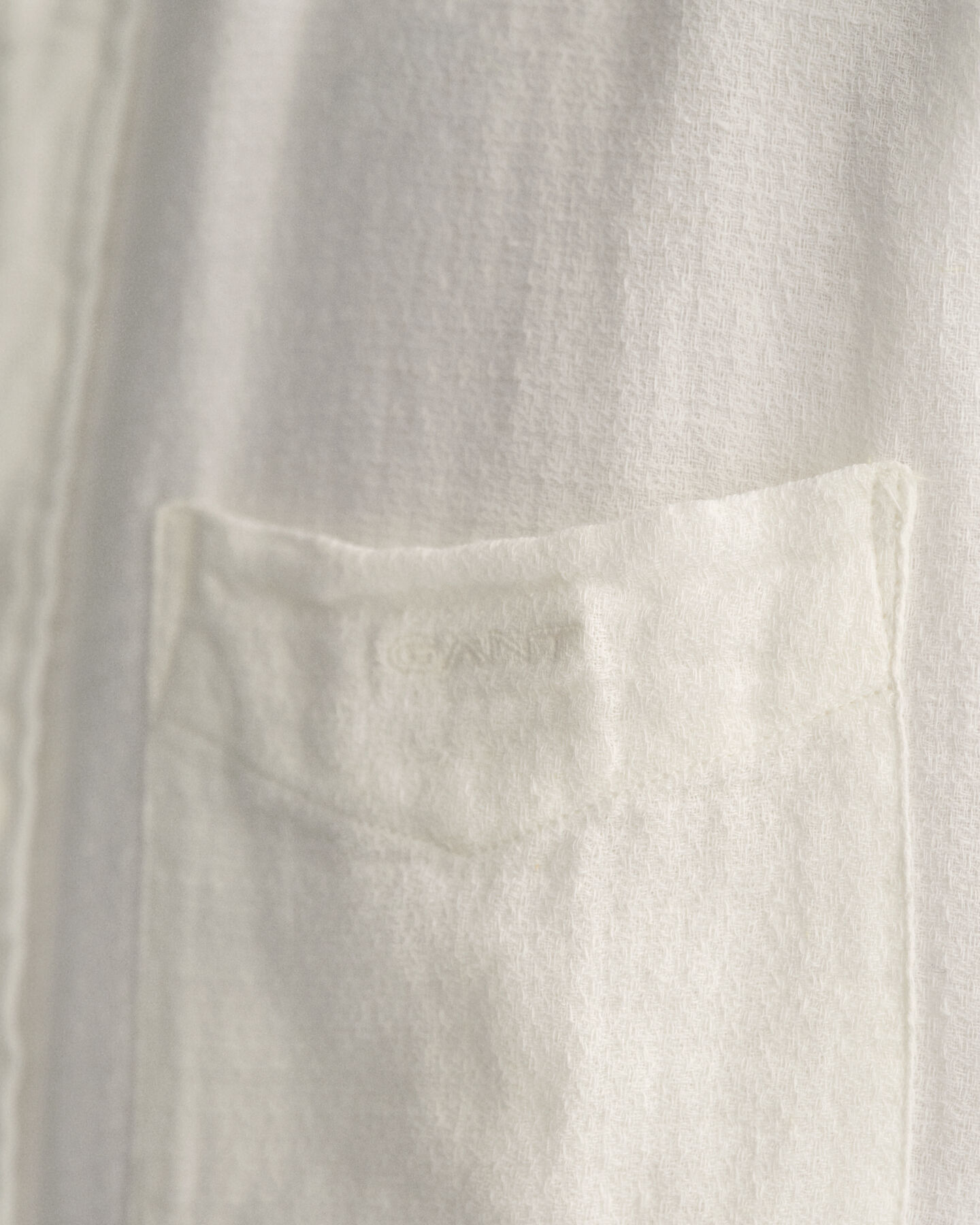 Regular Fit Baumwoll Leinen Kurzarmhemd mit Struktur