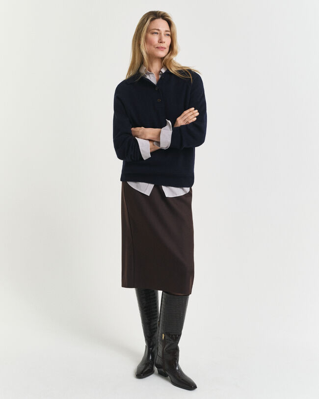 Bleistiftrock aus Wollmix in Midilänge