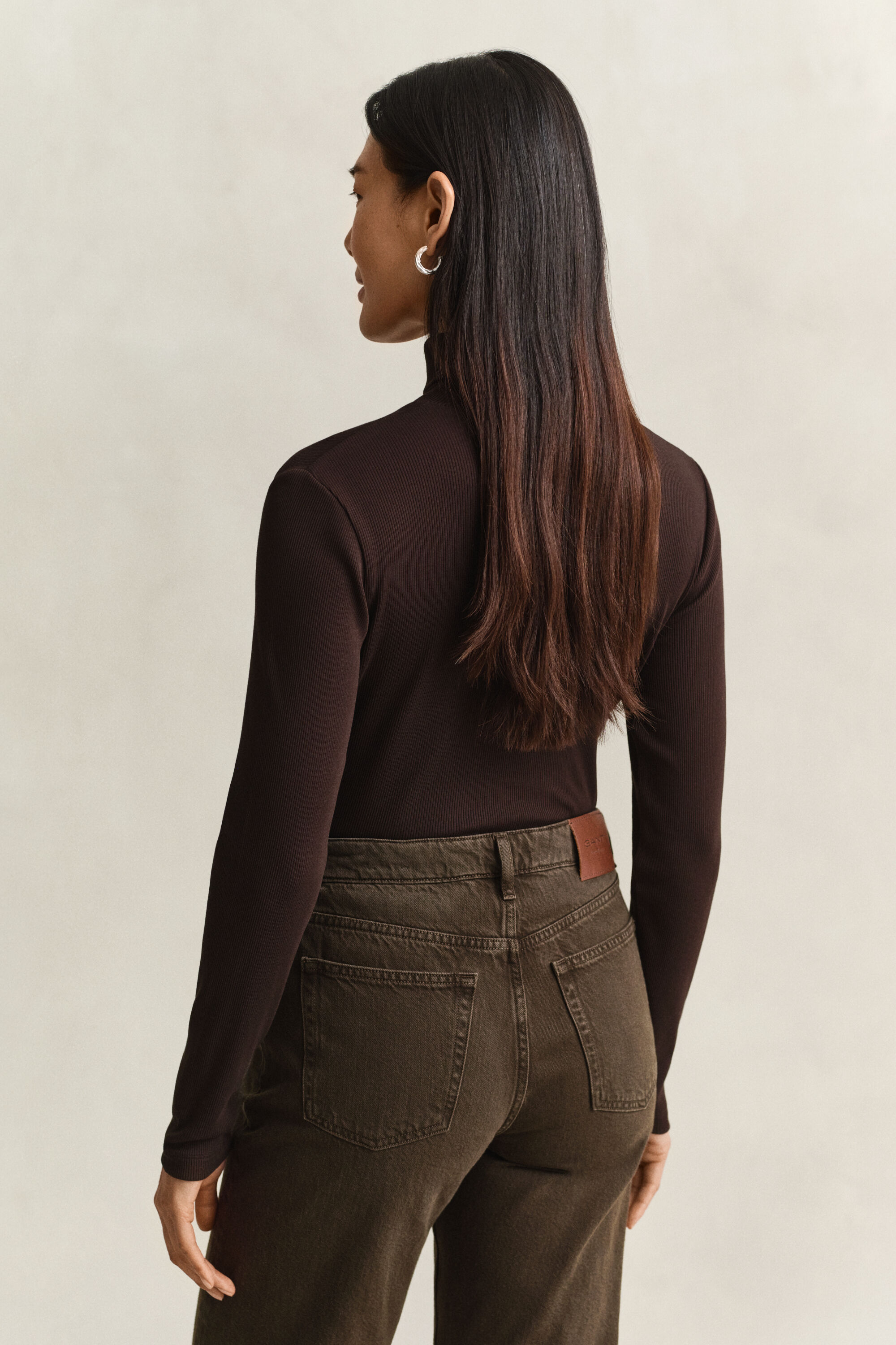 Ribbed Turtleneck Top