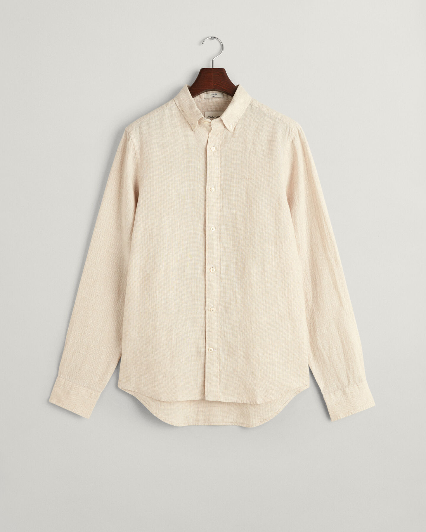 Slim Fit Leinen Hemd im Hahnentrittmuster