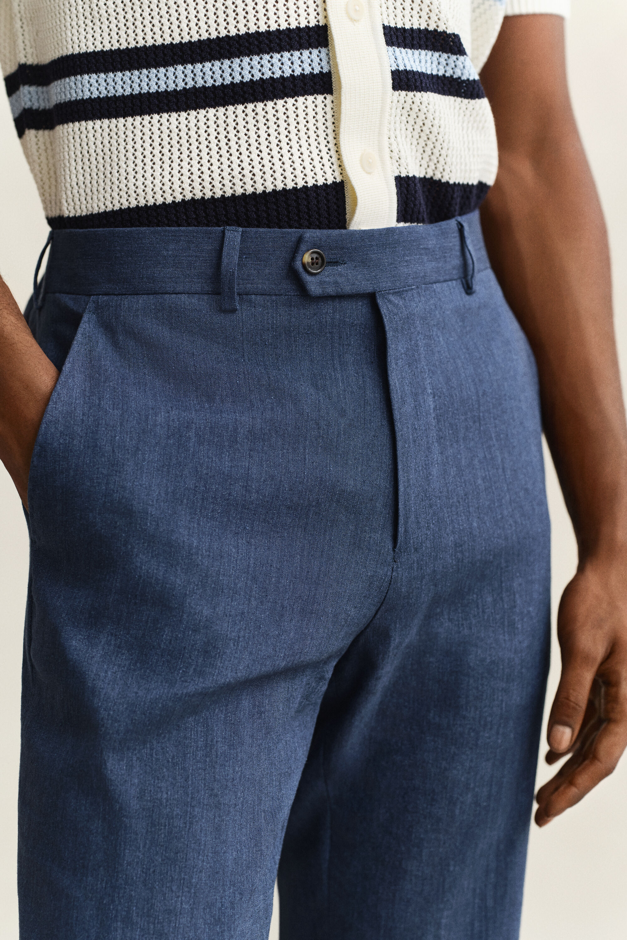 Pantalon de costume en lin mélangé