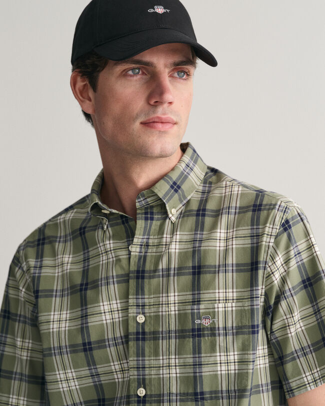 Regular Fit Popeline Kurzarmhemd mit Karomuster