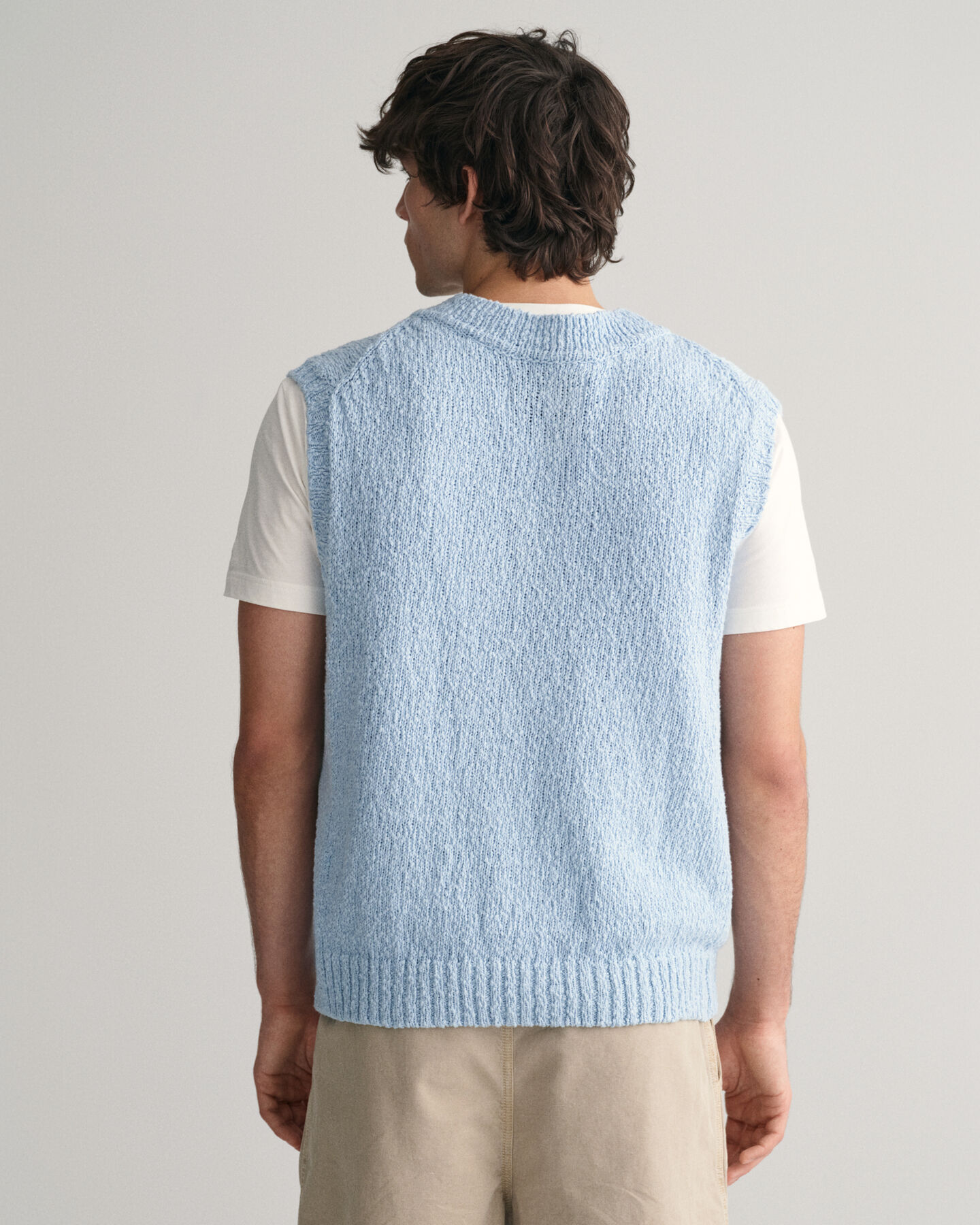 Baumwoll-Pullunder mit Flammgarn-Struktur