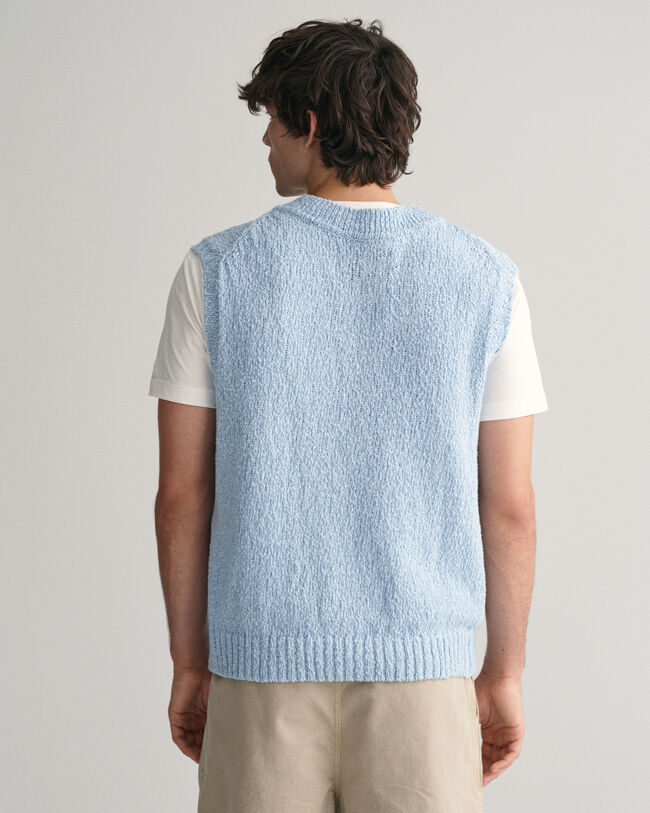 Baumwoll-Pullunder mit Flammgarn-Struktur