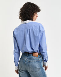 Relaxed Fit Popeline Bluse mit bunten Streifen