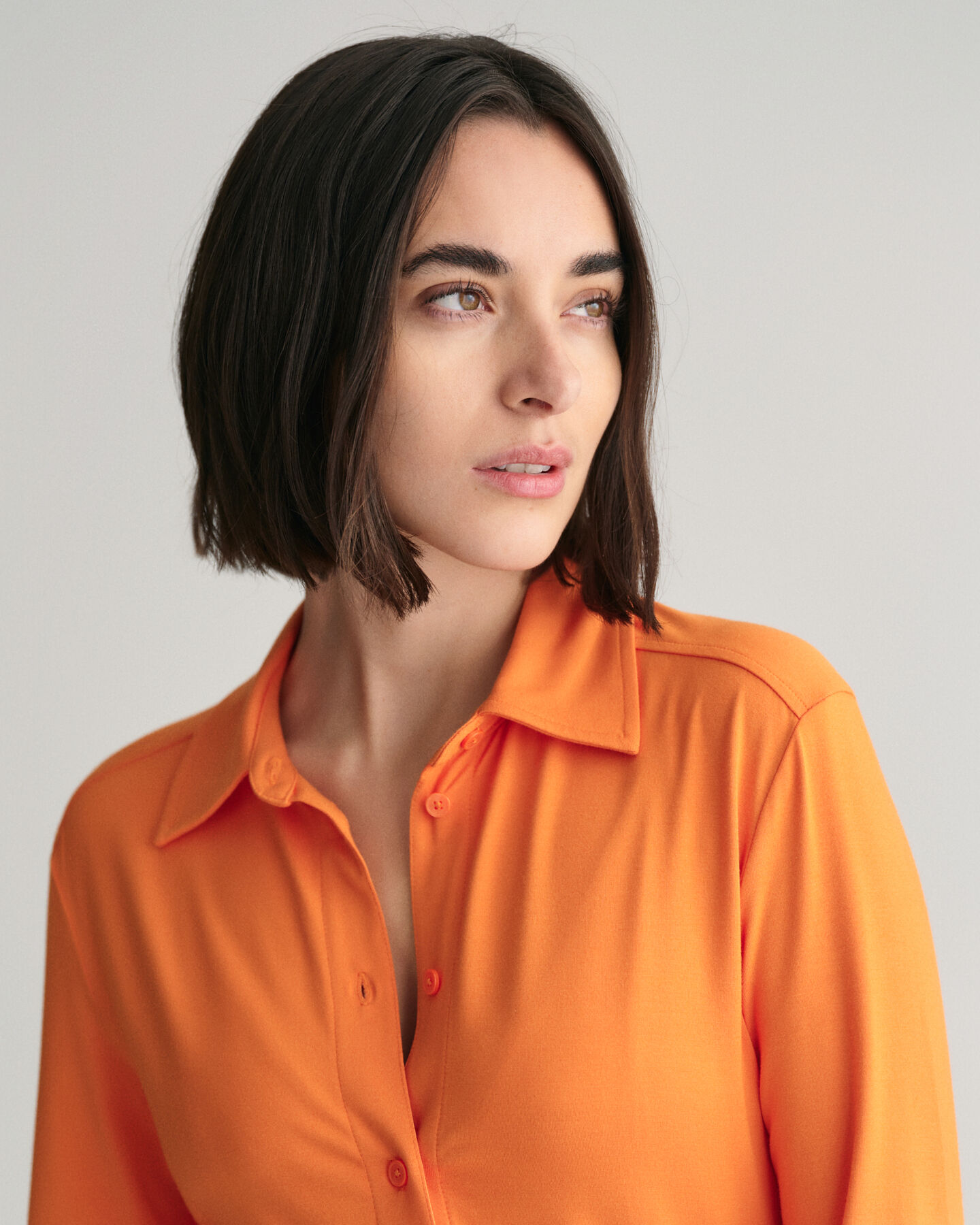 Slim Fit Jersey Hemdblusenkleid