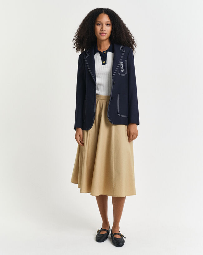 Gerippter Kurzarm Rugger mit Kontrast