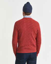 Lambswool Zopfstrick Rundhalspullover