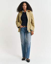 Rundhalspullover aus strukturierter Baumwolle