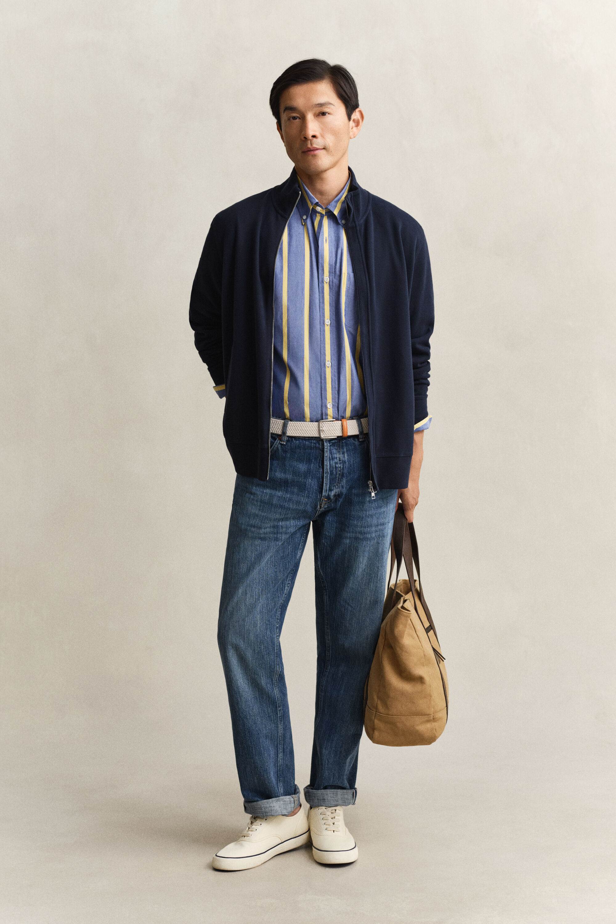 Sacker Rib Sweatjacke mit Reißverschluss