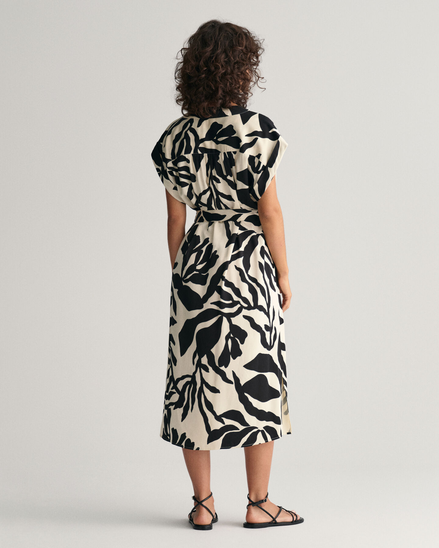 Palm Print Kurzarmkleid