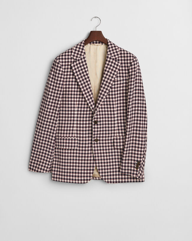Regular Fit Sakko aus Baumwollmischung mit Karomuster