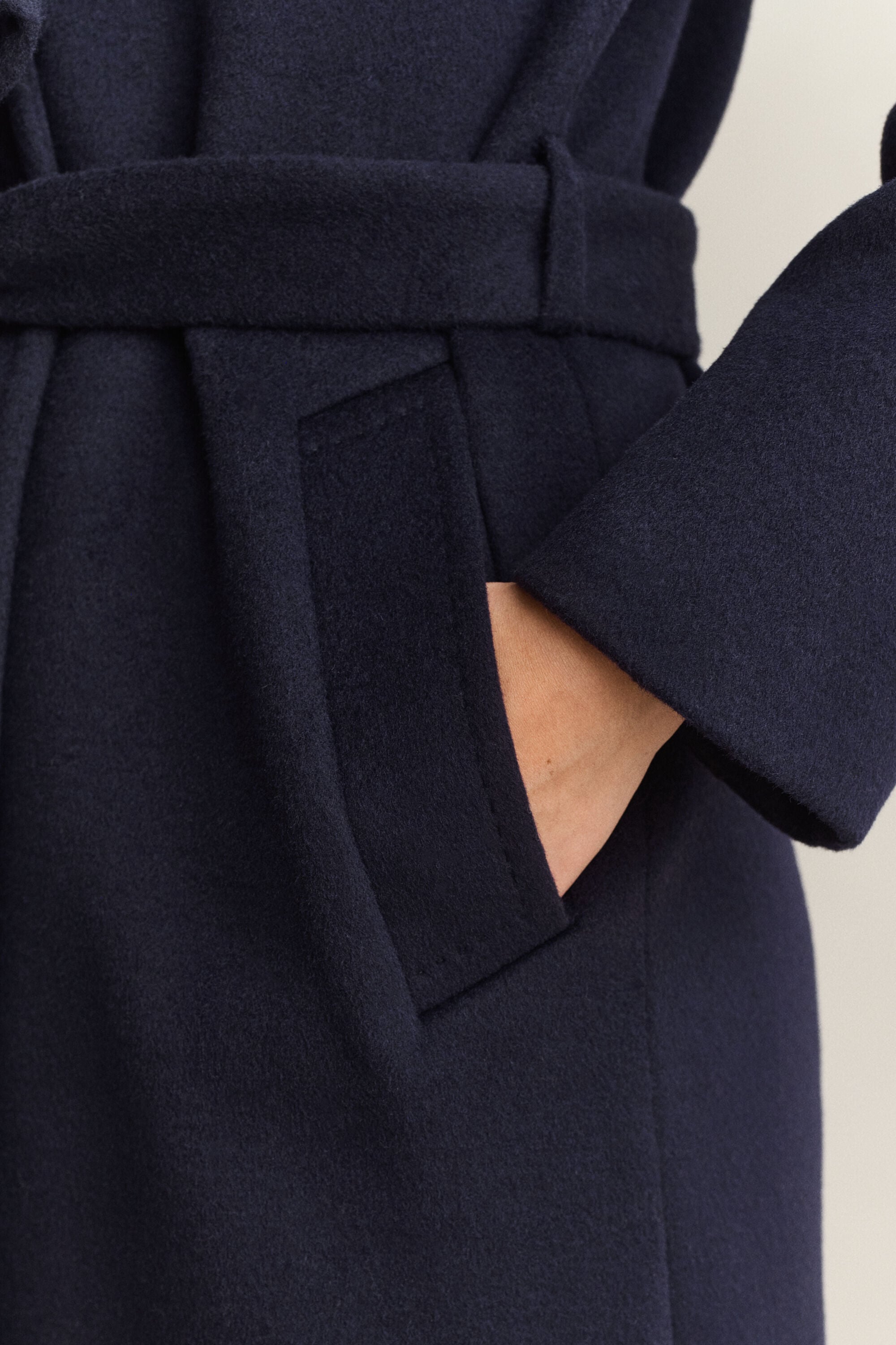 Belted Wool Blend Coat