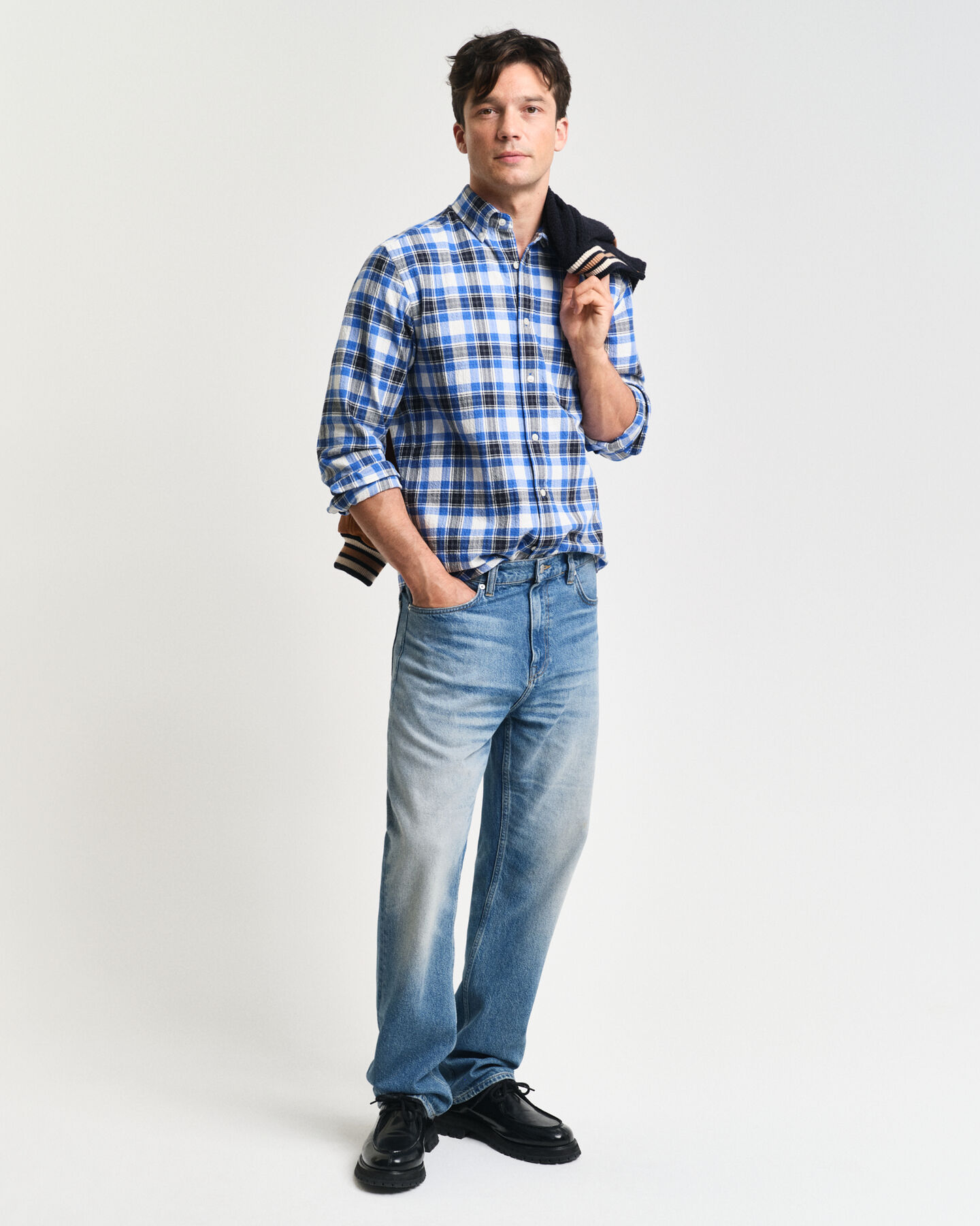 Regular Fit Hemd mit strukturiertem Karomuster