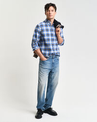 Regular Fit Hemd mit strukturiertem Karomuster