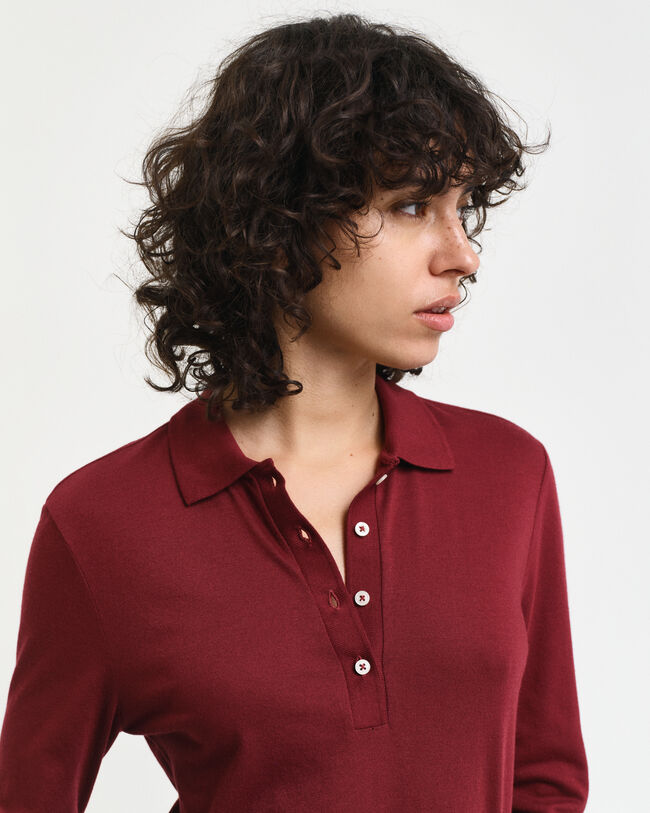 Nahtloses Langarm-Poloshirt