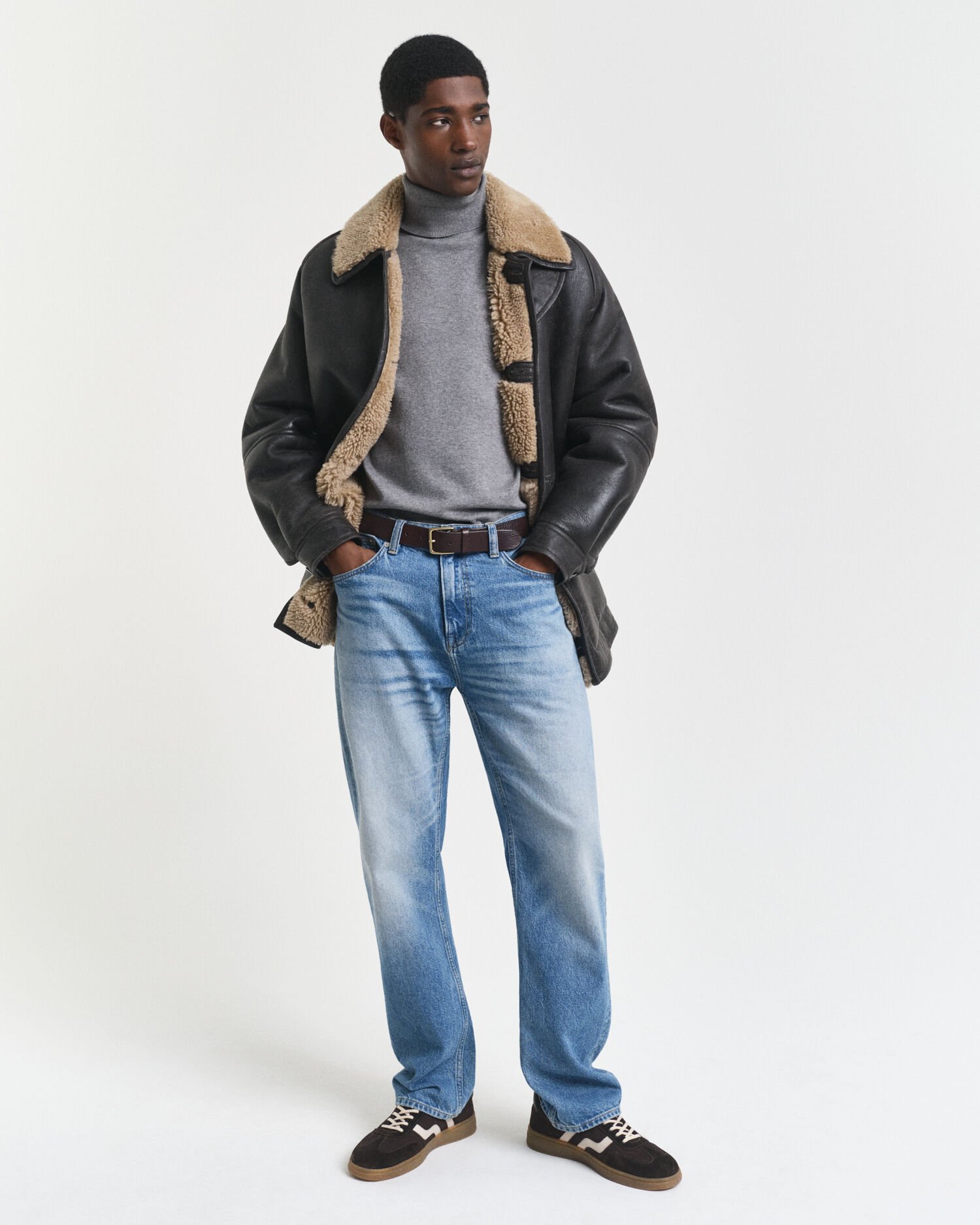 Pull col roulé en coton classique