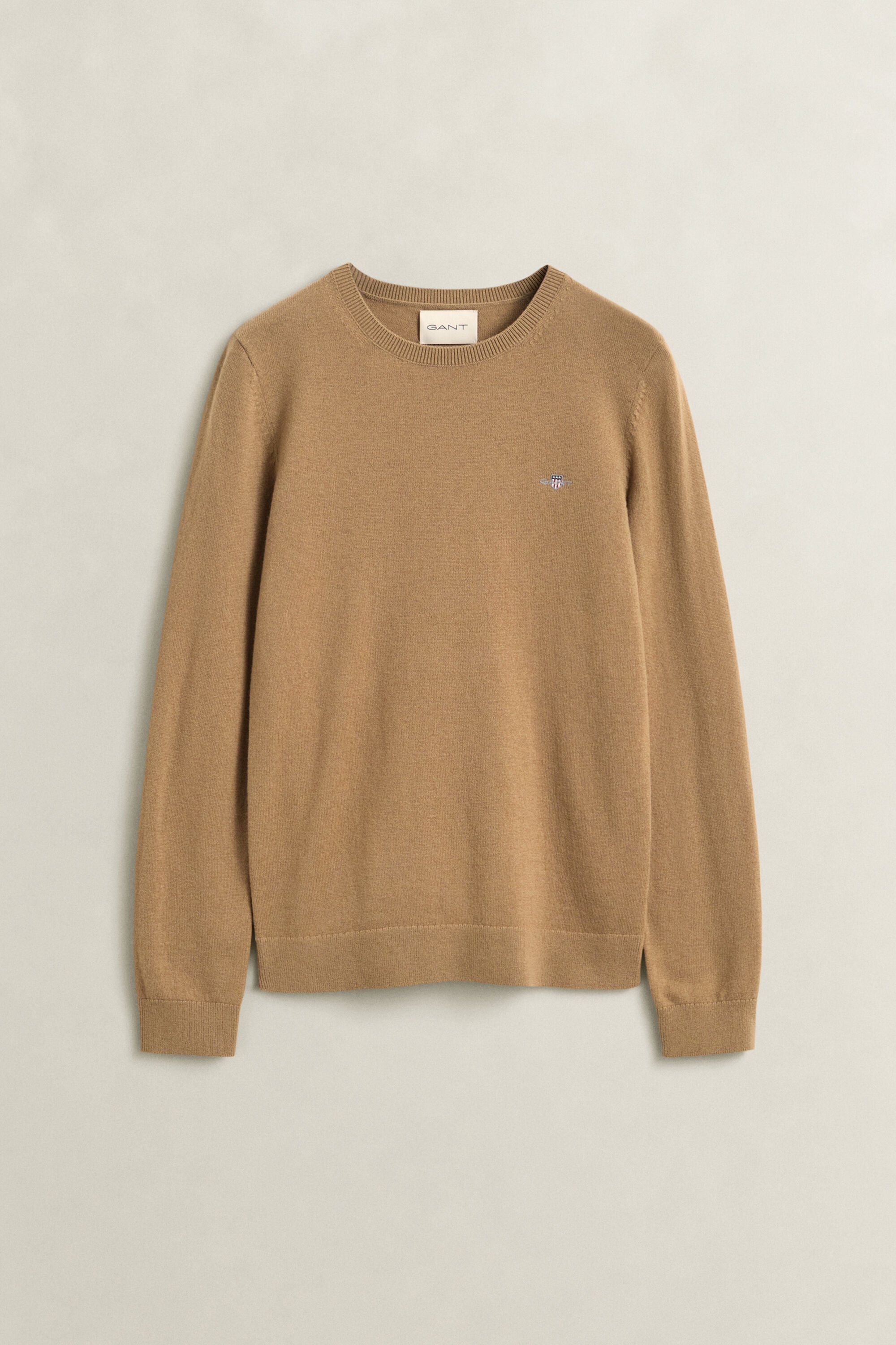 Pull col rond en laine et coton