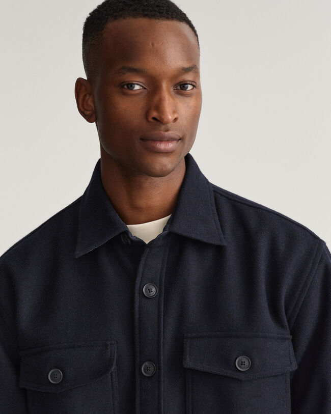 Hemdjacke aus Wollmischung