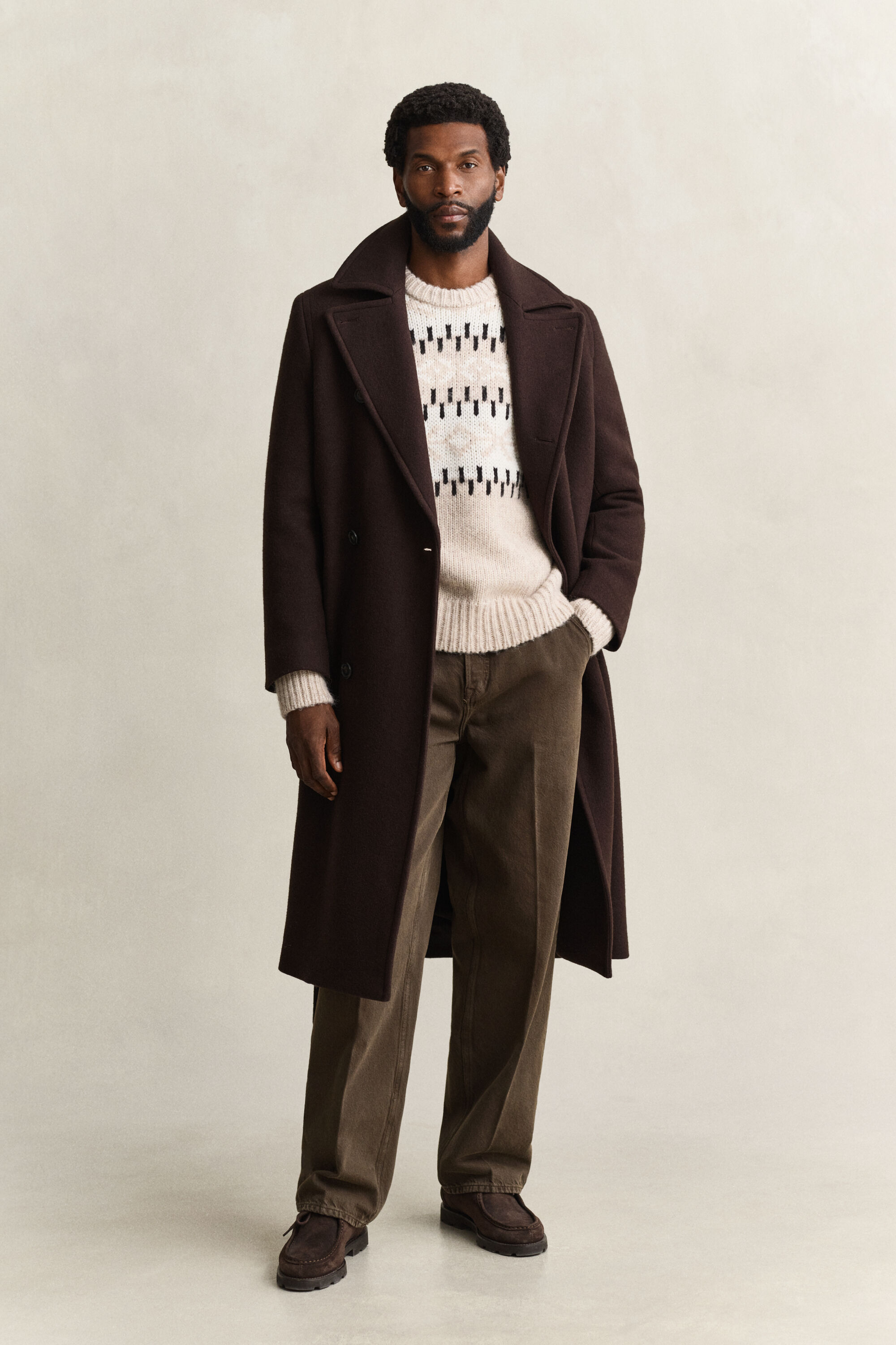 Pull jacquard en laine d’alpaga mélangée