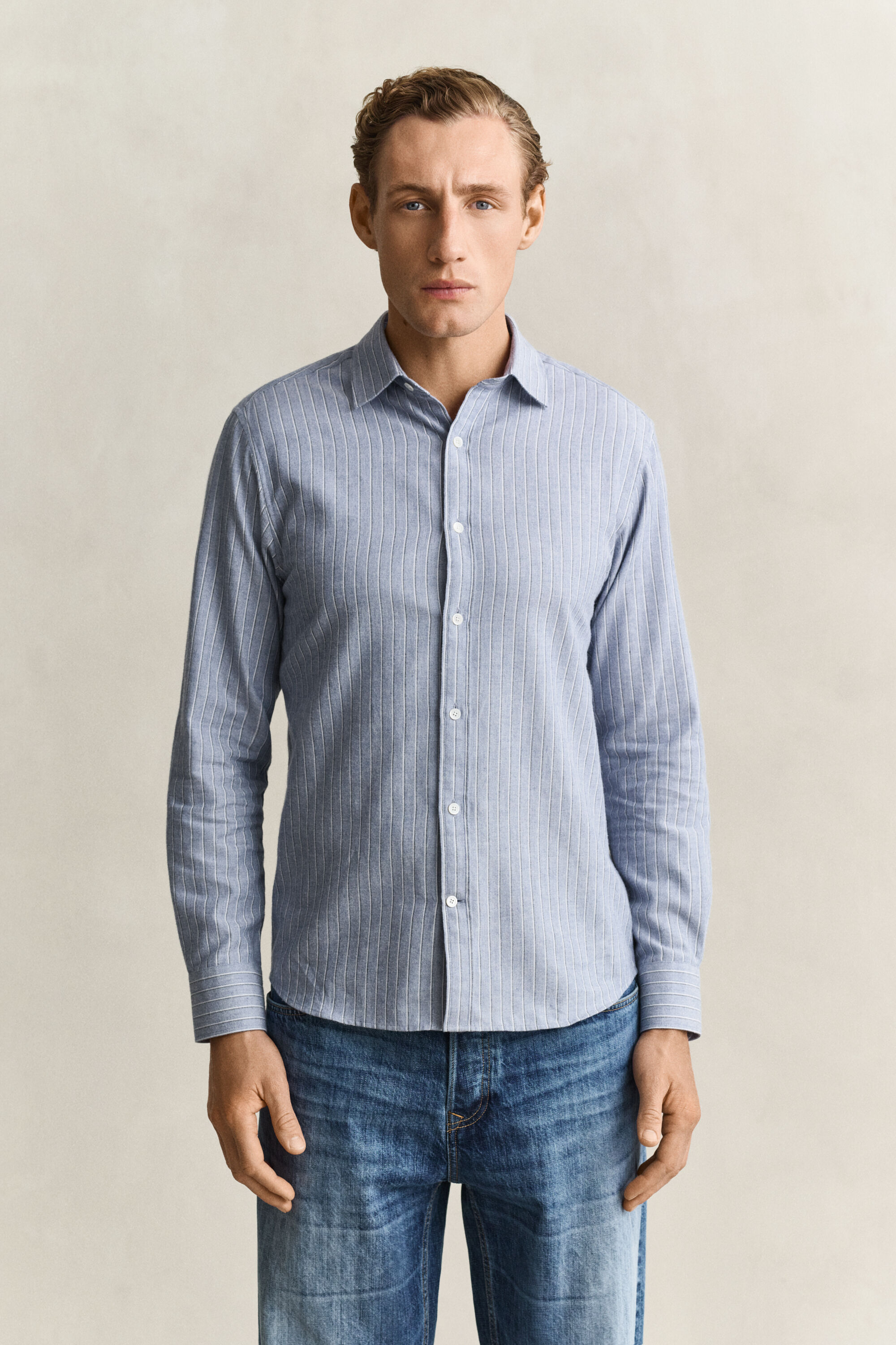 Striped Flannel Mélange Shirt