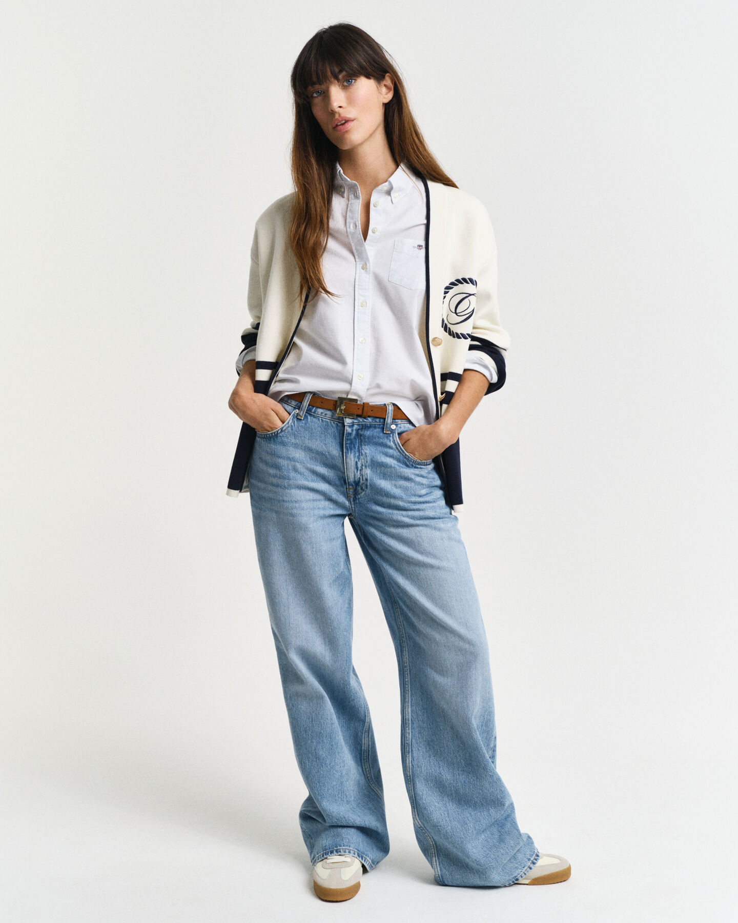 Regular Fit Classic Oxford-Bluse mit Streifen