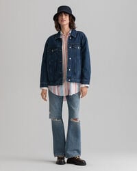 Bunt gestreifte Oversize-Bluse