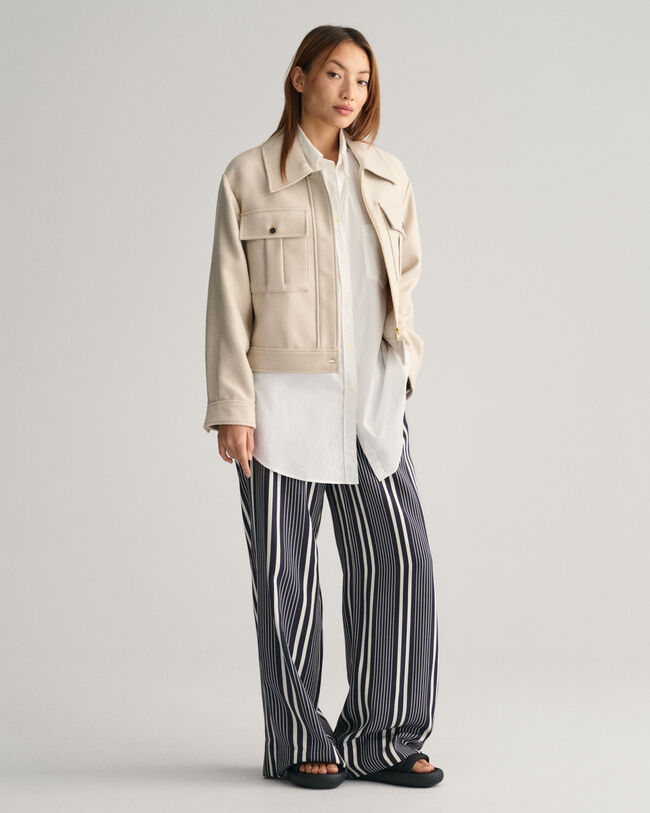 Regular Fit Hose mit weitem Bein und Streifen