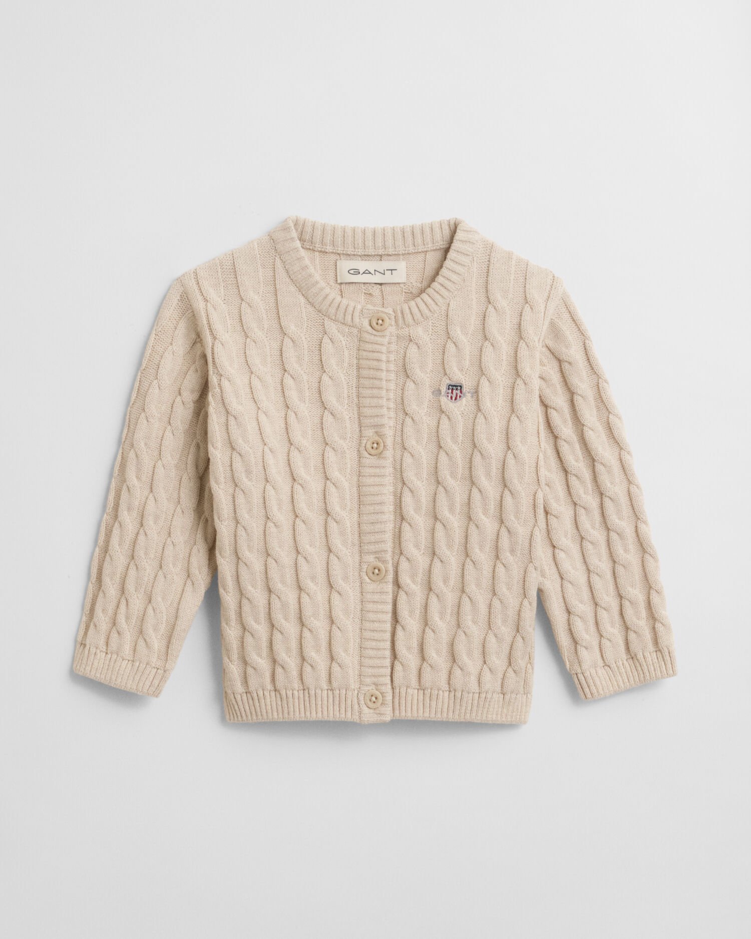 Baby Shield Cotton Cable Knit Cardigan