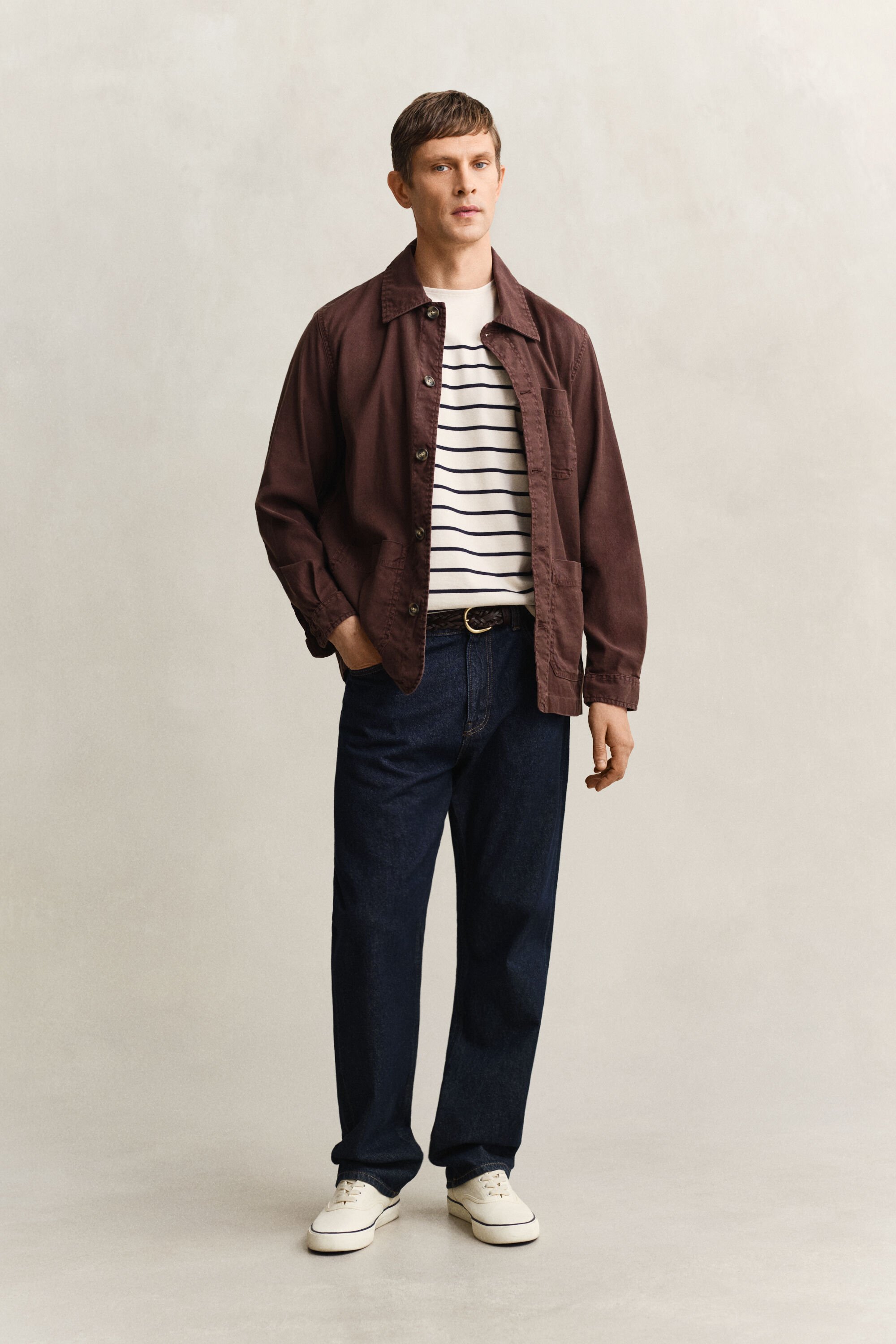 T-Shirt mit platziertem Streifenmotiv