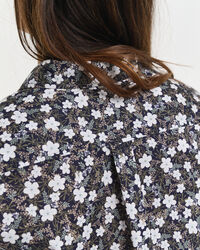 Regular Fit Baumwoll Voile Bluse mit Blumen-Print