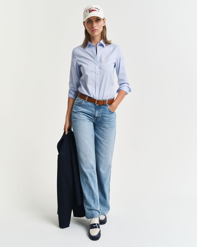 Slim Fit Popeline Bluse