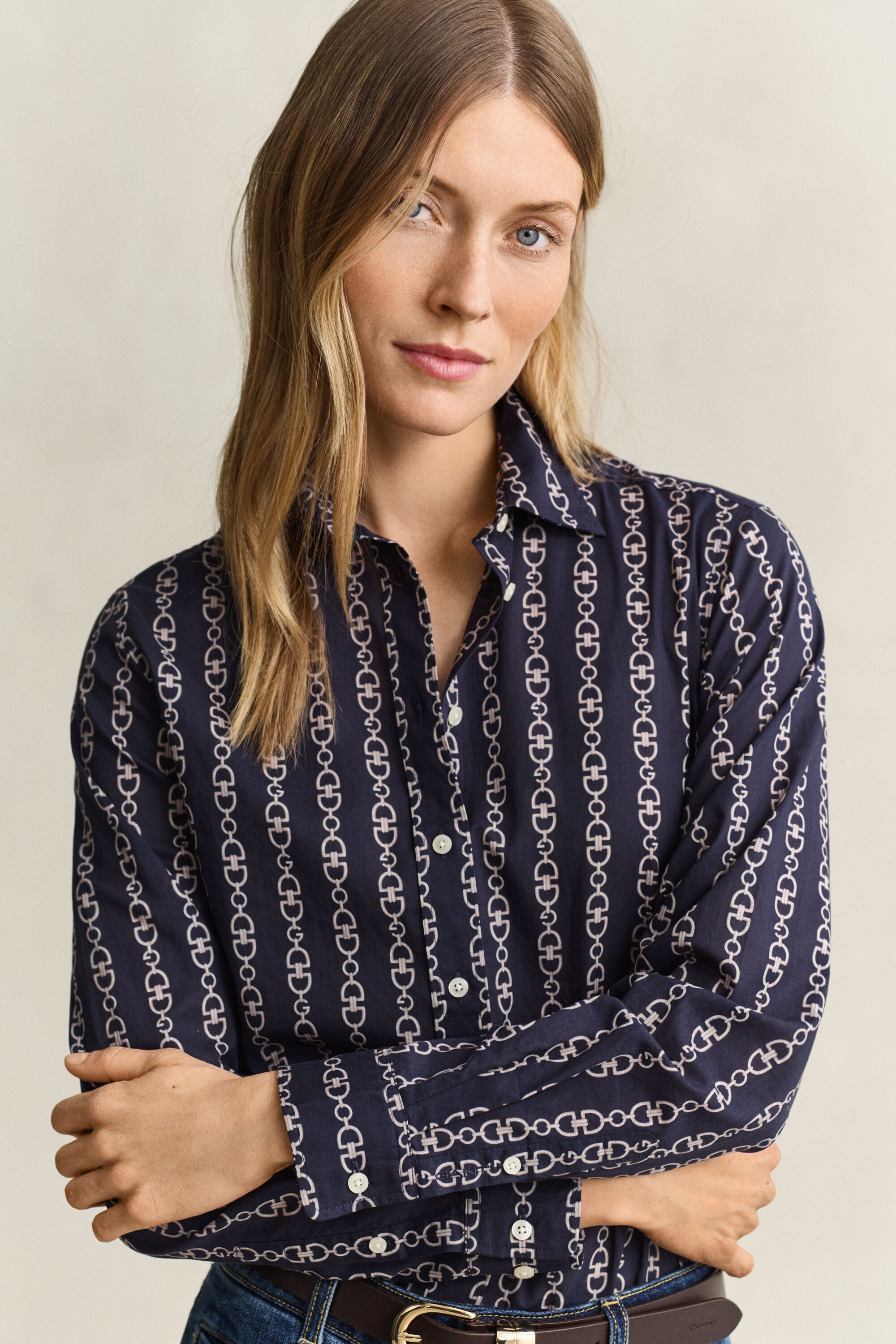 Bedruckte Bluse aus Baumwoll-Voile