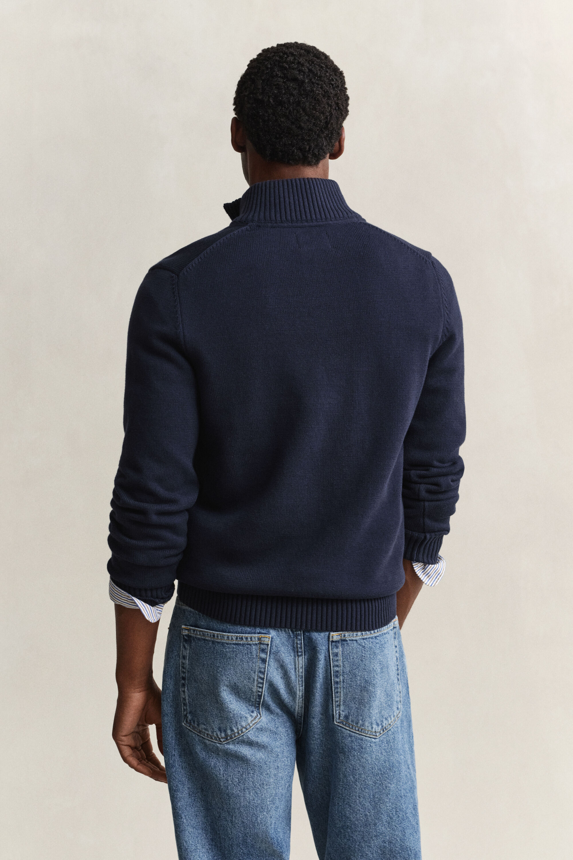 Pull en coton décontracté à demi-zip