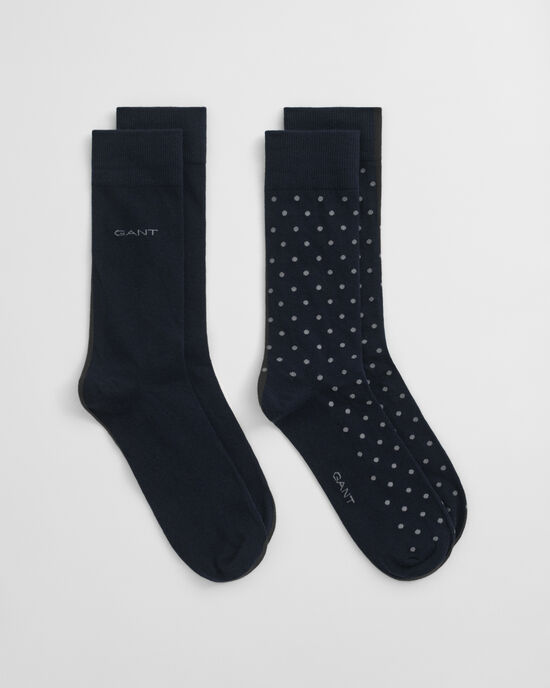 2er-Pack Socken Einfarbig & Getupft