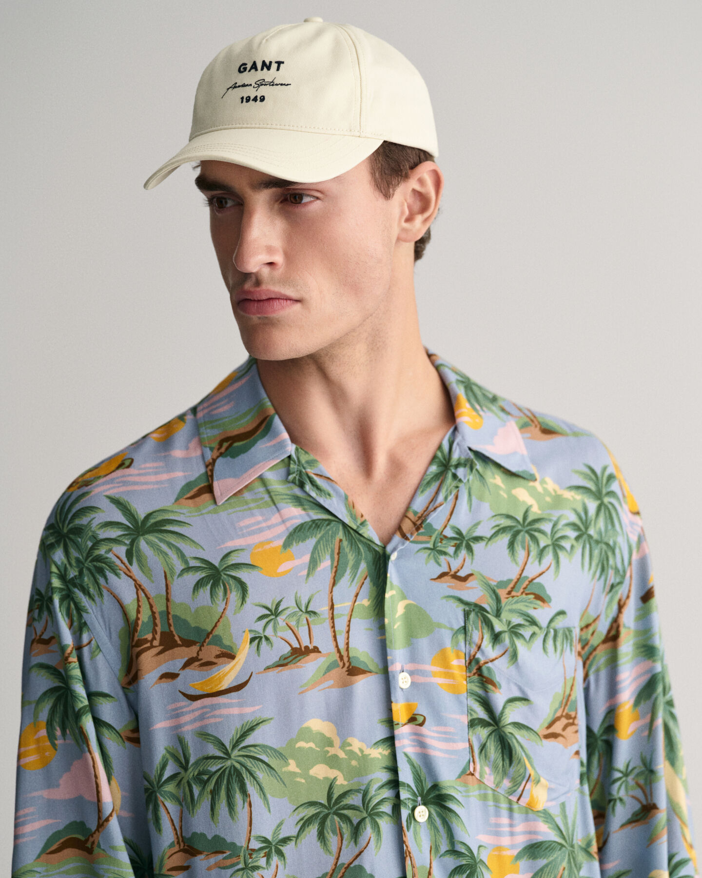 Relaxed Fit Hawaiian Print Kurzarmhemd