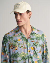 Relaxed Fit Hawaiian Print Kurzarmhemd