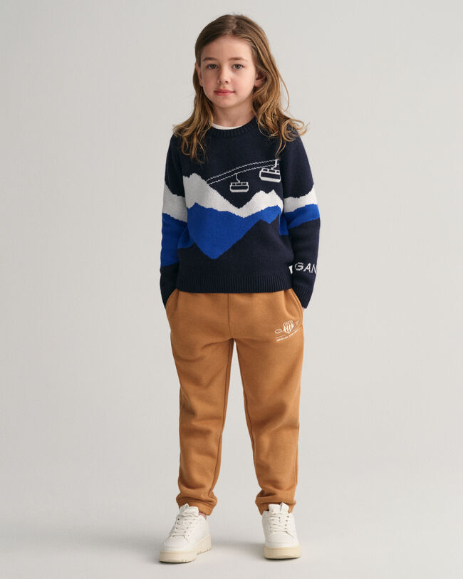 Kids Alpine Jacquard Rundhalspullover