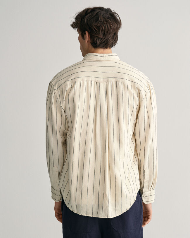 Relaxed Fit Slub Striped Hemd