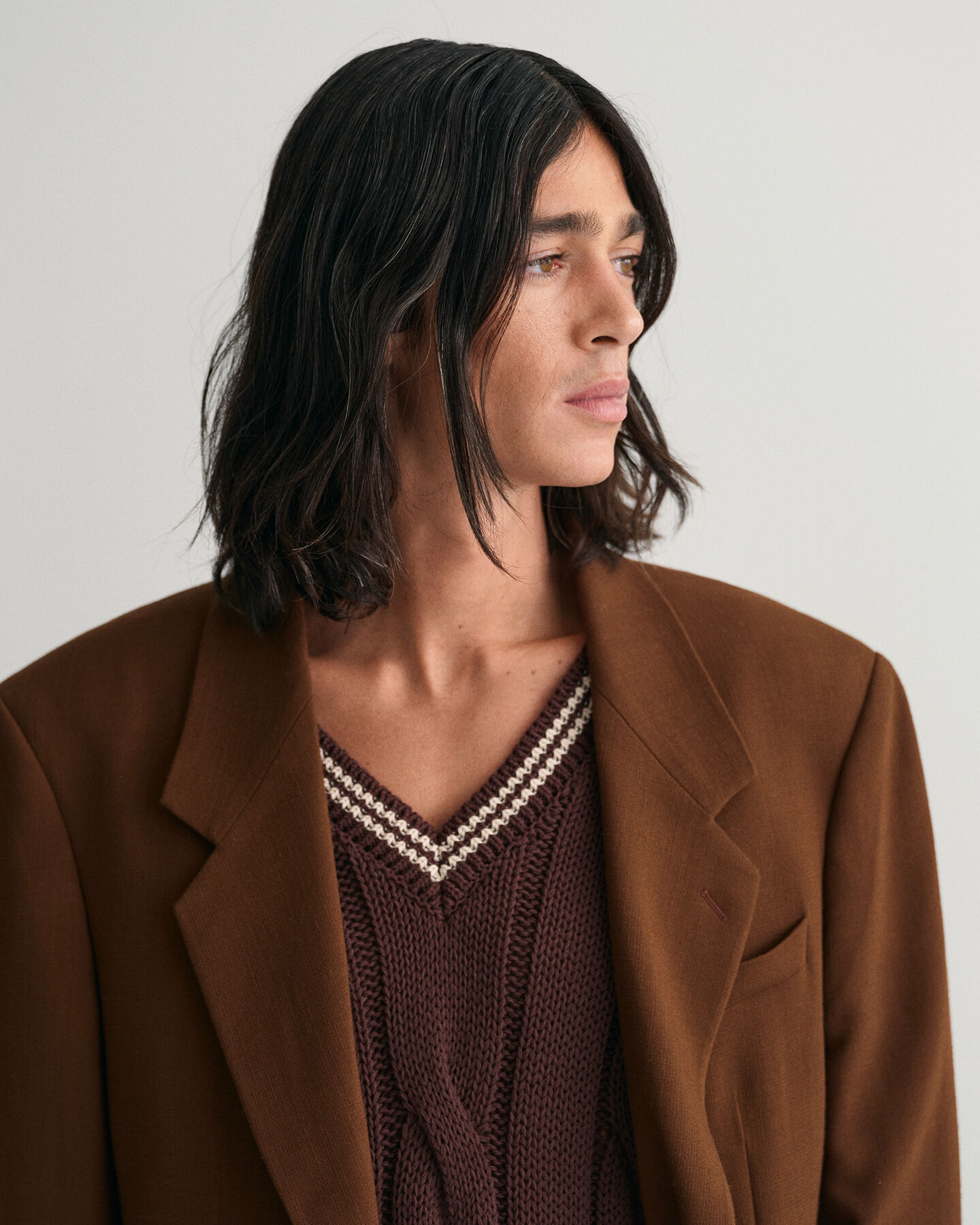 Oversized Wollkrepp Anzugsakko