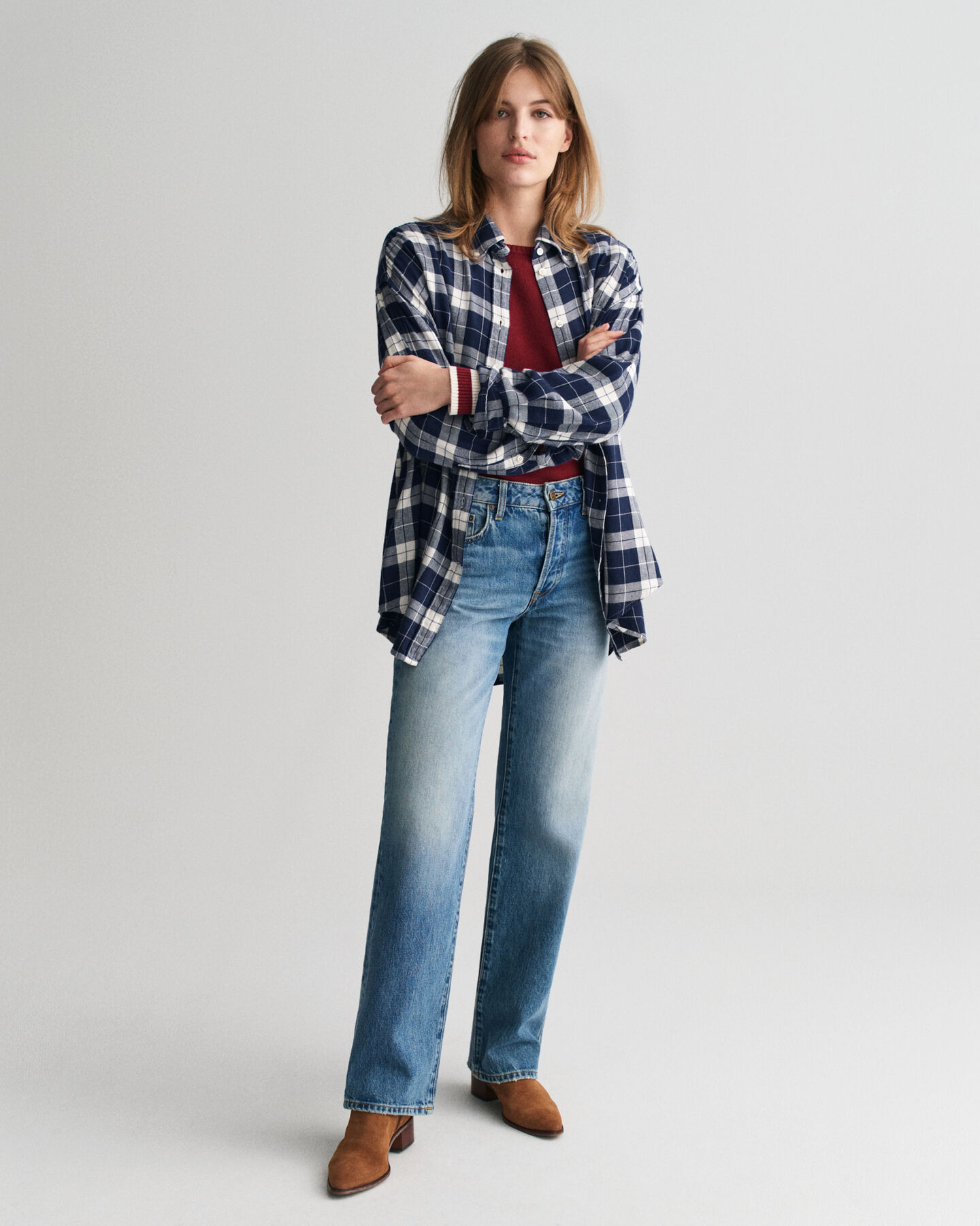 Oversized Flanellbluse mit Karomuster