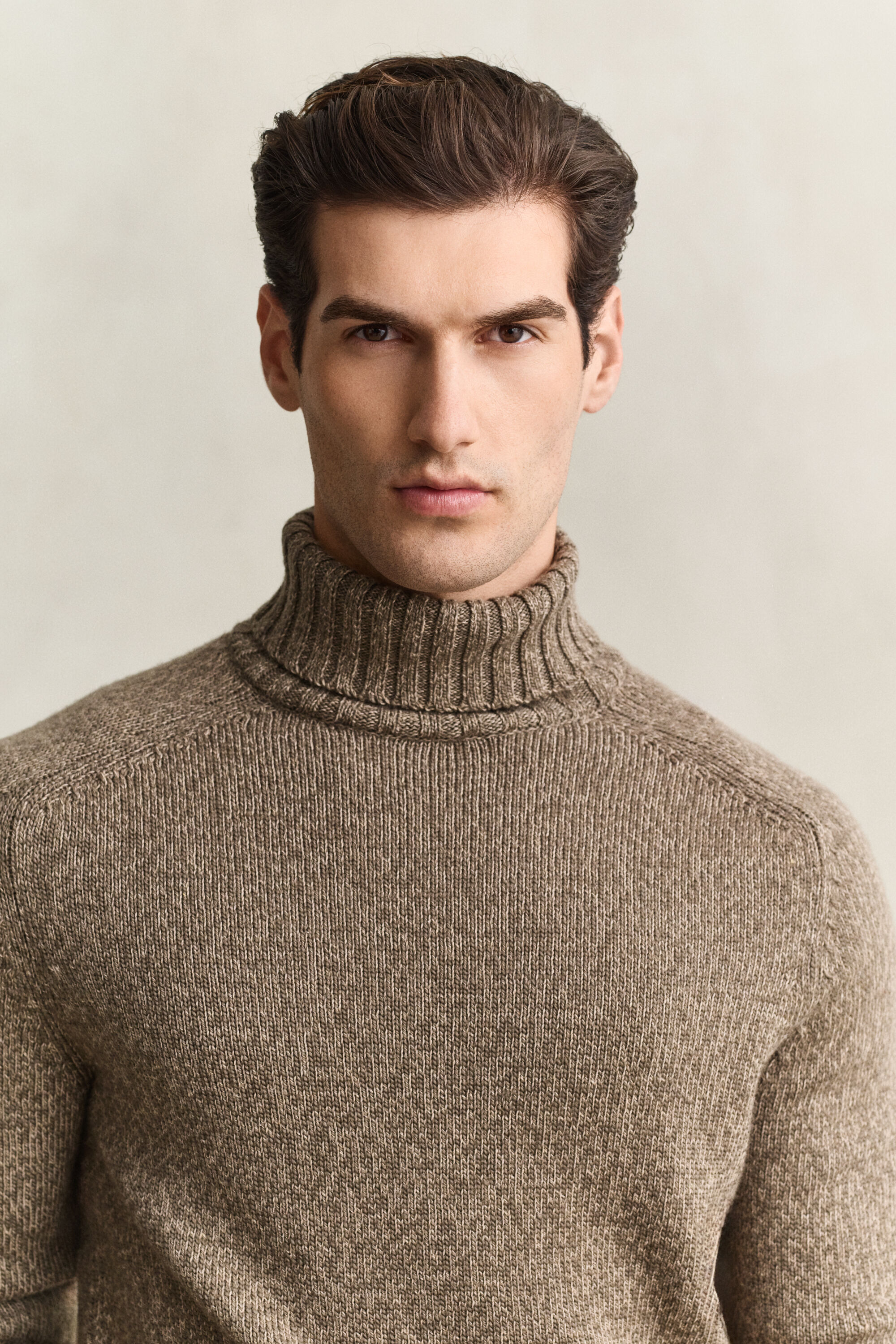 Rollkragenpullover aus Mouliné-Wollgemisch