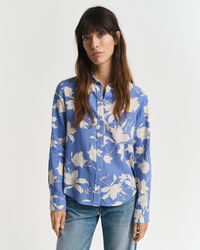 Regular Fit Leinen Bluse mit Blumen-Print