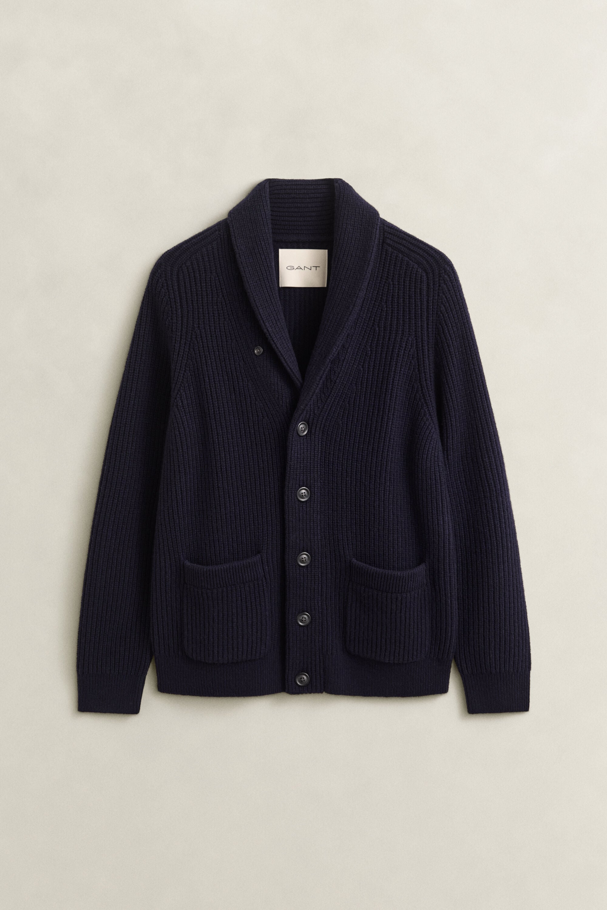 Gerippte Strickjacke aus Wollgemisch