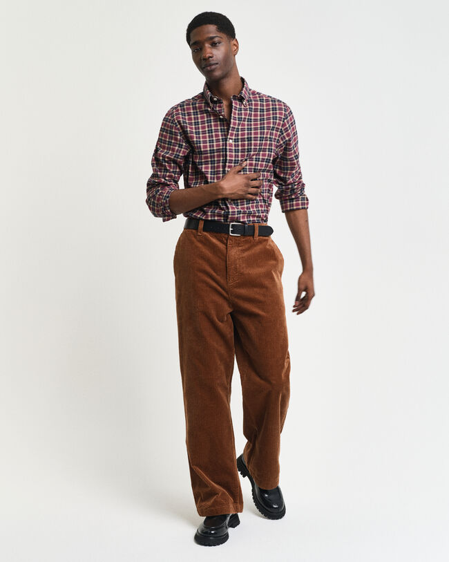 Leichtes Regular Fit Twill Hemd mit Karomuster