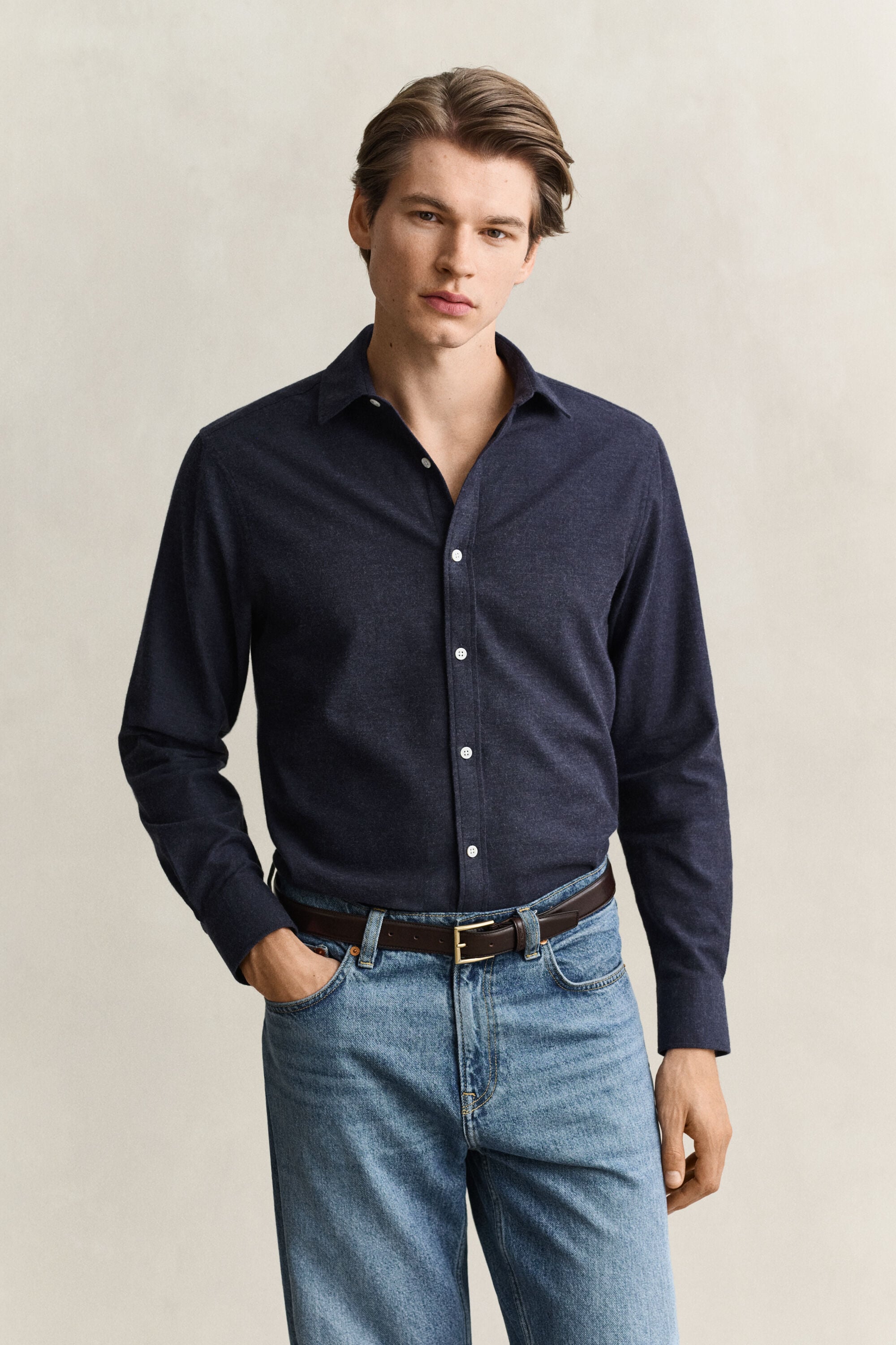 Camicia in flanella mélange