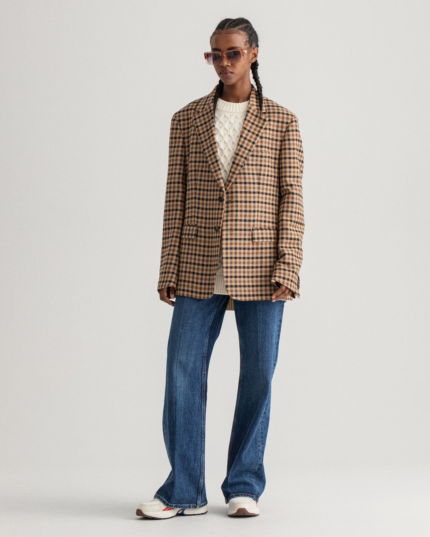 Pullunder mit Zopfmusterstruktur