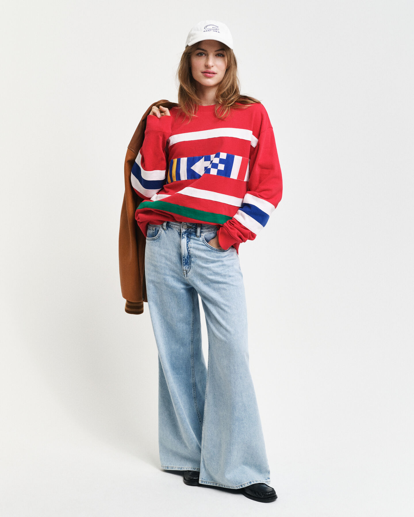 Rundhals-Sweatshirt mit Einsatz